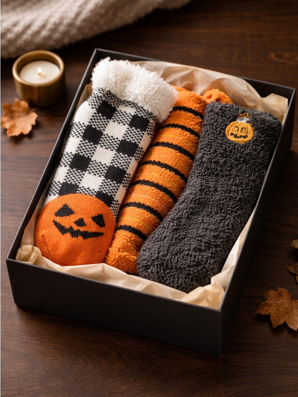 NWT Women’s Halloween Socks - Pumpkins Orange Black - One Size